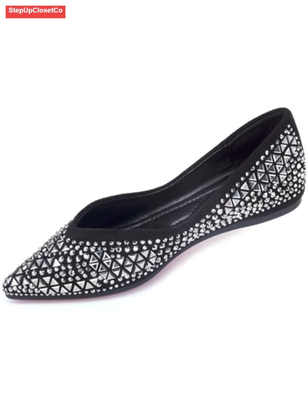Rhinestone Pointed Toe Flats Memory Foam Comfort Ballet Shoes